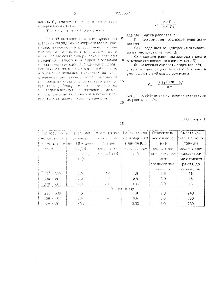 Способ выращивания активированных щелочно-галоидных монокристаллов (патент 1538557)