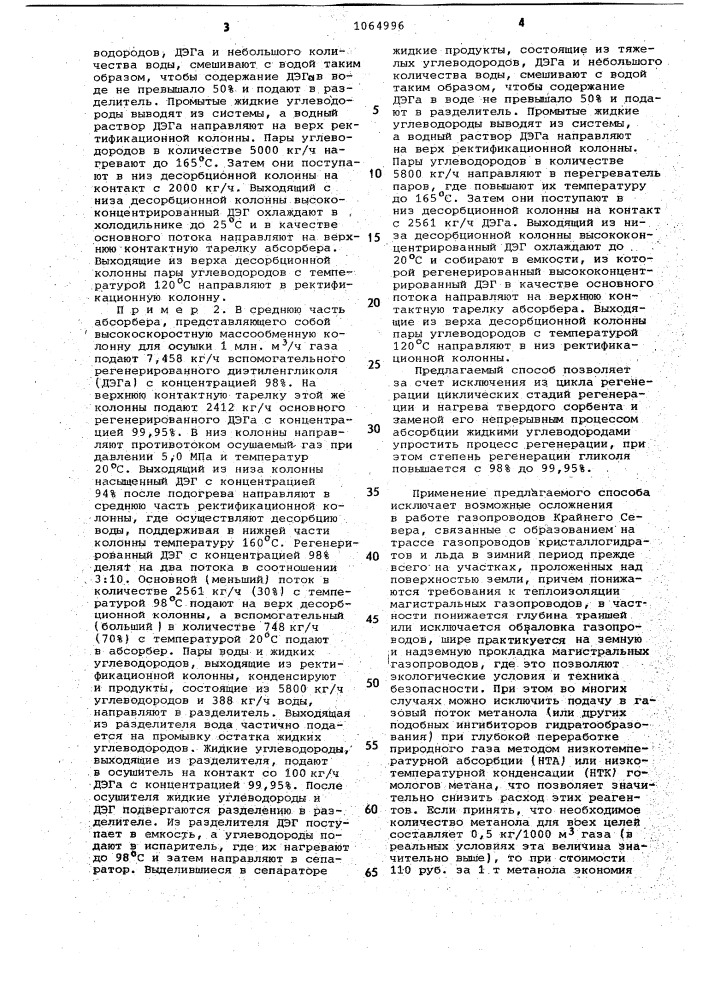 Способ осушки газа (патент 1064996)