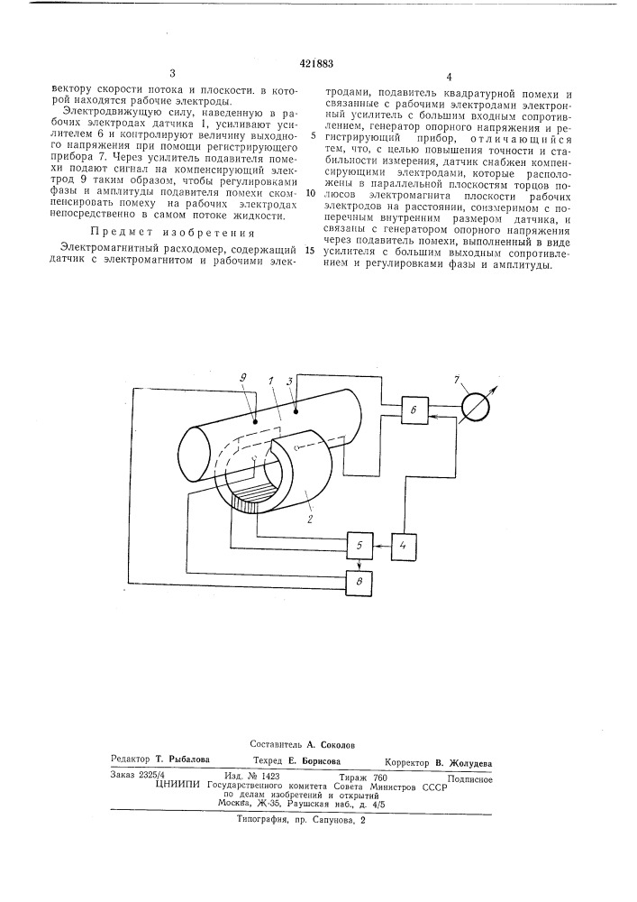 Патент ссср  421883 (патент 421883)