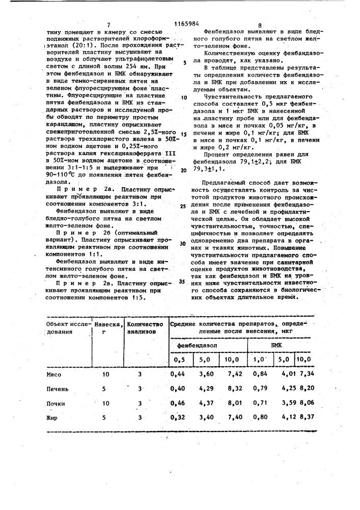 Способ определения производных бензимидазола в биологических объектах (патент 1165984)