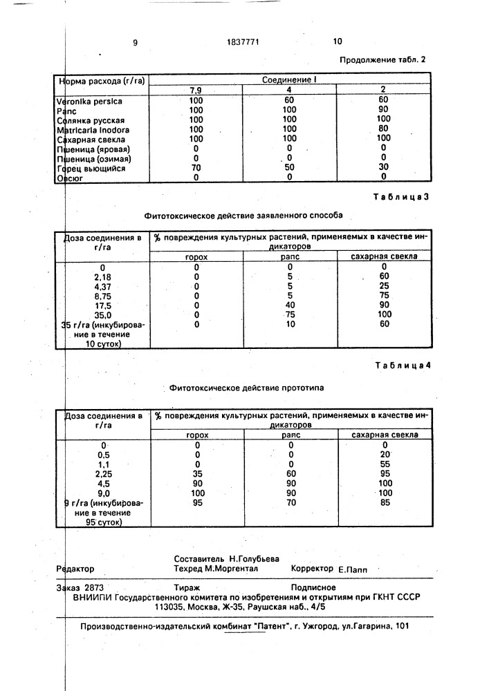 Способ борьбы с нежелательной растительностью (патент 1837771)