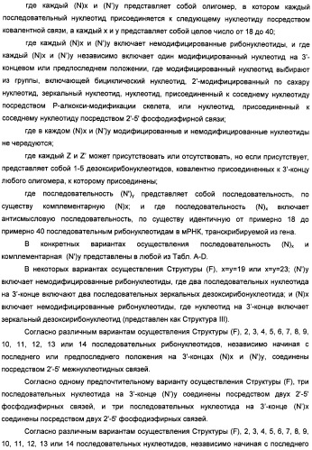 Новые структуры малых интерферирующих рнк (sirna) (патент 2487716)