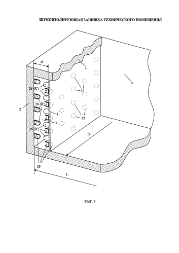 Звукоизолирующая зашивка технического помещения (патент 2579104)
