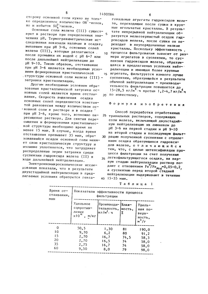 Способ переработки отработанных травильных растворов (патент 1490086)