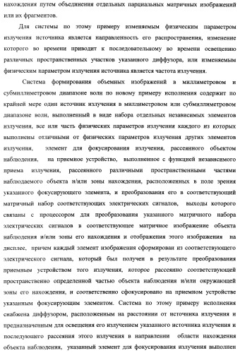 Способ формирования изображений в миллиметровом и субмиллиметровом диапазоне волн (варианты), система формирования изображений в миллиметровом и субмиллиметровом диапазоне волн (варианты), диффузорный осветитель (варианты) и приемо-передатчик (варианты) (патент 2349040)