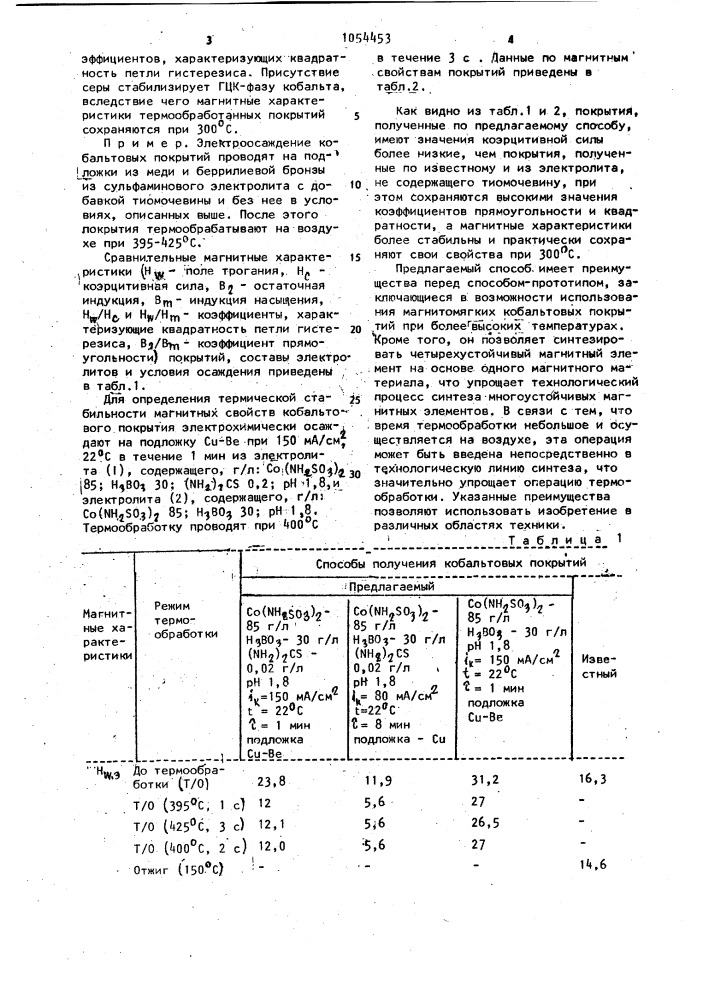 Способ получения магнитомягких кобальтовых покрытий (патент 1054453)