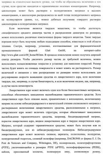 Лекарственные ядра для замедленного высвобождения терапевтических средств (патент 2478366)