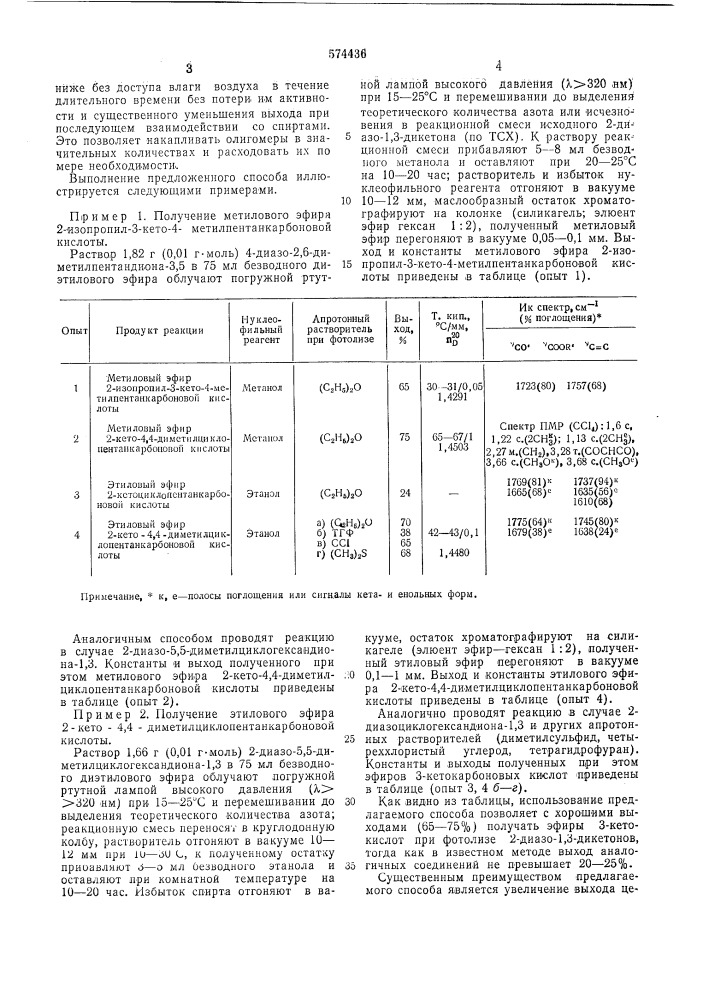 Спсоб получения эфиров з-кетокарбоновых кислот (патент 574436)