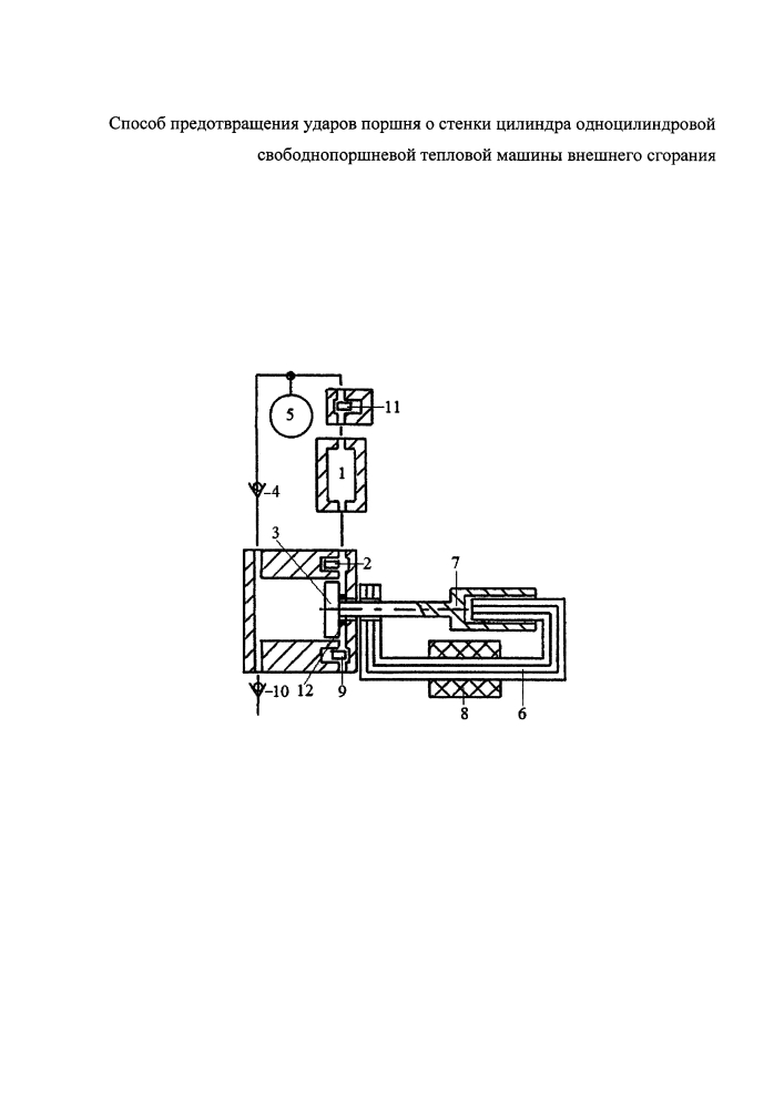 Способ предотвращения ударов поршня о стенки цилиндра одноцилиндровой свободнопоршневой тепловой машины внешнего сгорания (патент 2653613)
