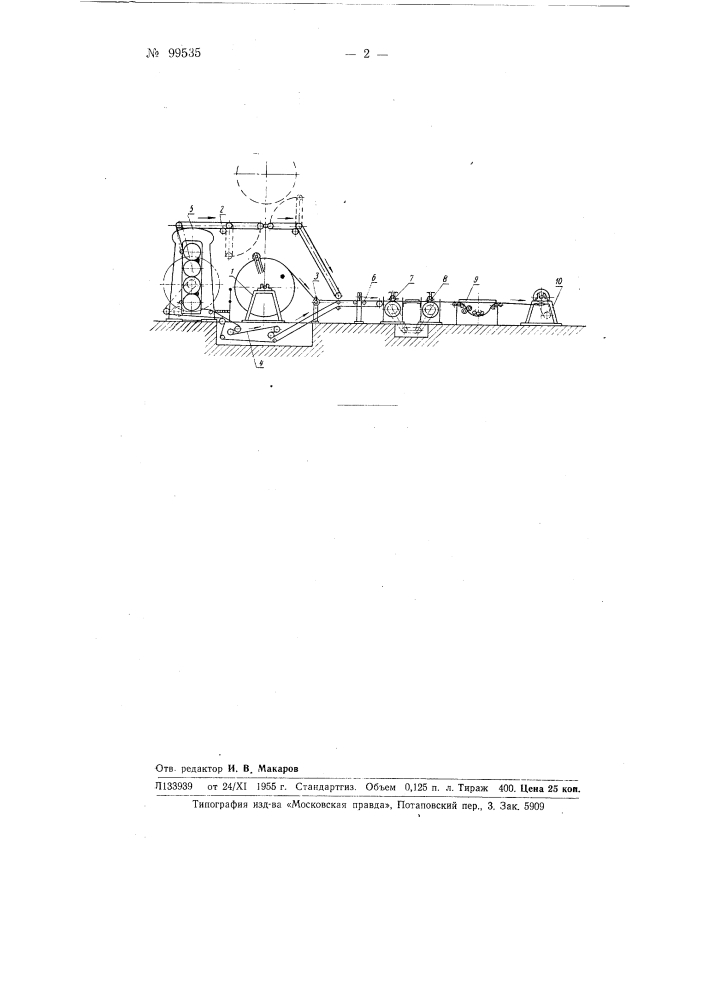 Способ обкладки резиной сердечниковтранспортерных лент (патент 99535)