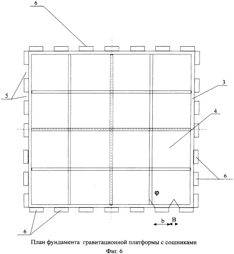 Морская гравитационная платформа с заглубленным фундаментом (патент 2555174)