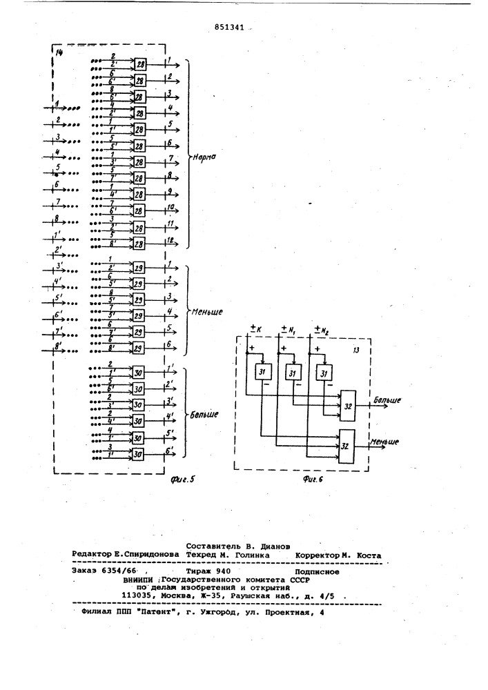 Устройство для допускового контроляпараметров (патент 851341)