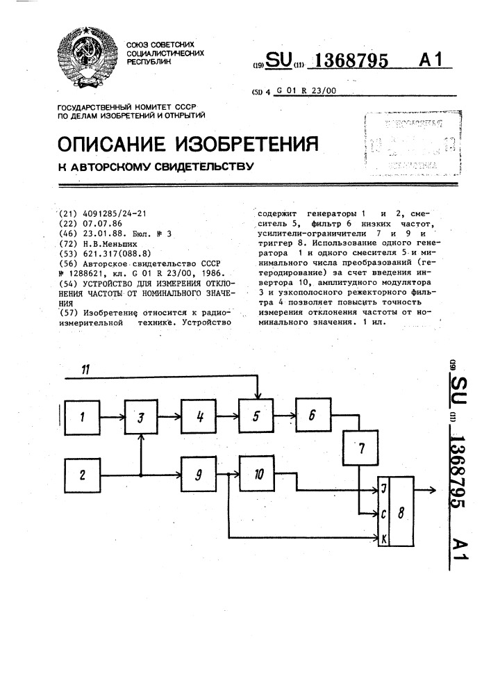 Номинальное отклонение частоты