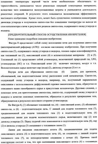 Способ получения синтетического газа (синтез-газа), способ получения диметилового эфира с использованием синтез-газа (варианты) и печь для получения синтез-газа (варианты) (патент 2337874)