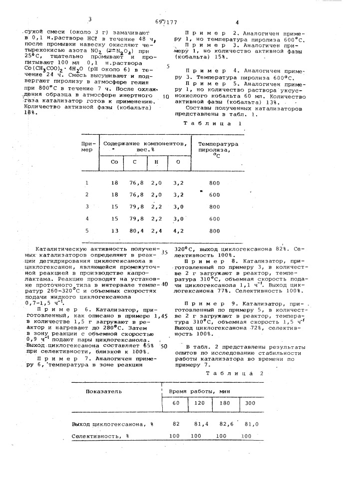 Катализатор для дегидрирования циклогексанола в циклогексанон (патент 697177)