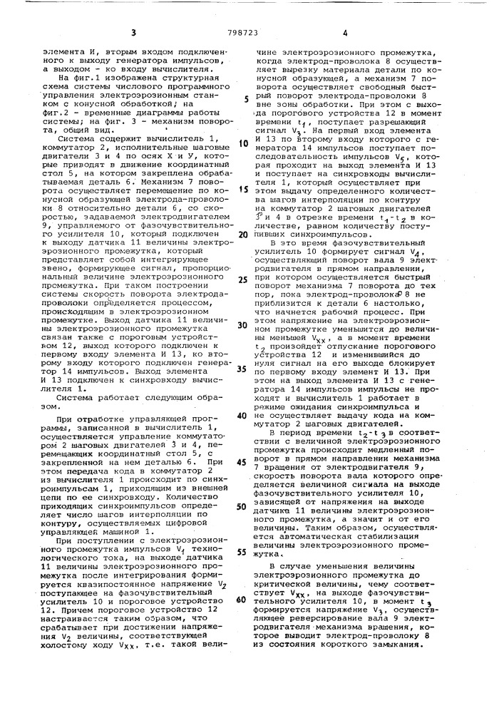 Система числового программногоуправления электроэрозионным ctahkom (патент 798723)