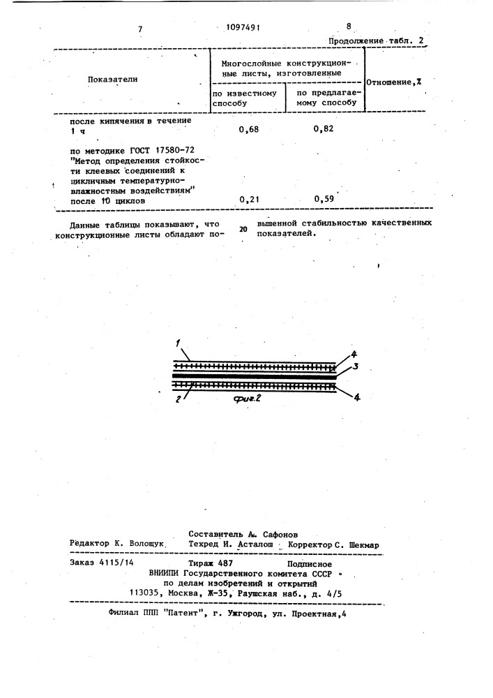 Способ изготовления многослойных конструкционных листов (патент 1097491)