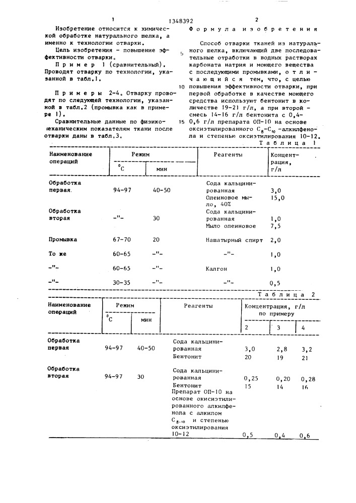 Способ отварки тканей из натурального шелка (патент 1348392)