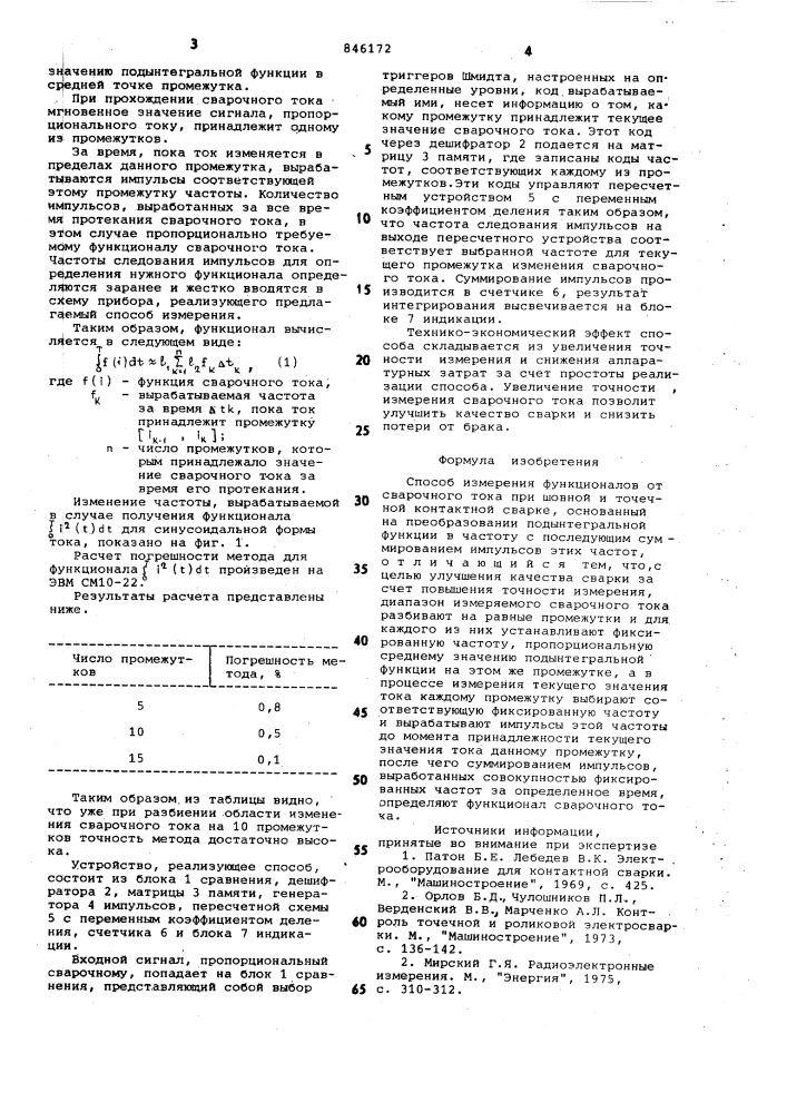 Способ измерения функционалов от сва-рочного toka при шовной и точечнойконтактной сварки (патент 846172)