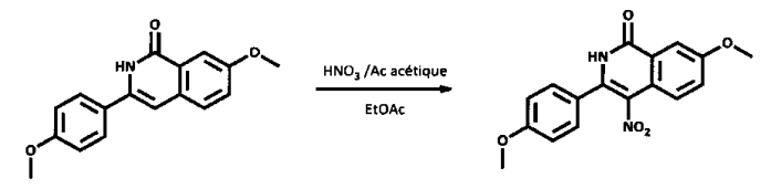Способ синтеза 7-метокси-4-нитро-3-(п-метоксифенил) изохинолинона (патент 2585623)