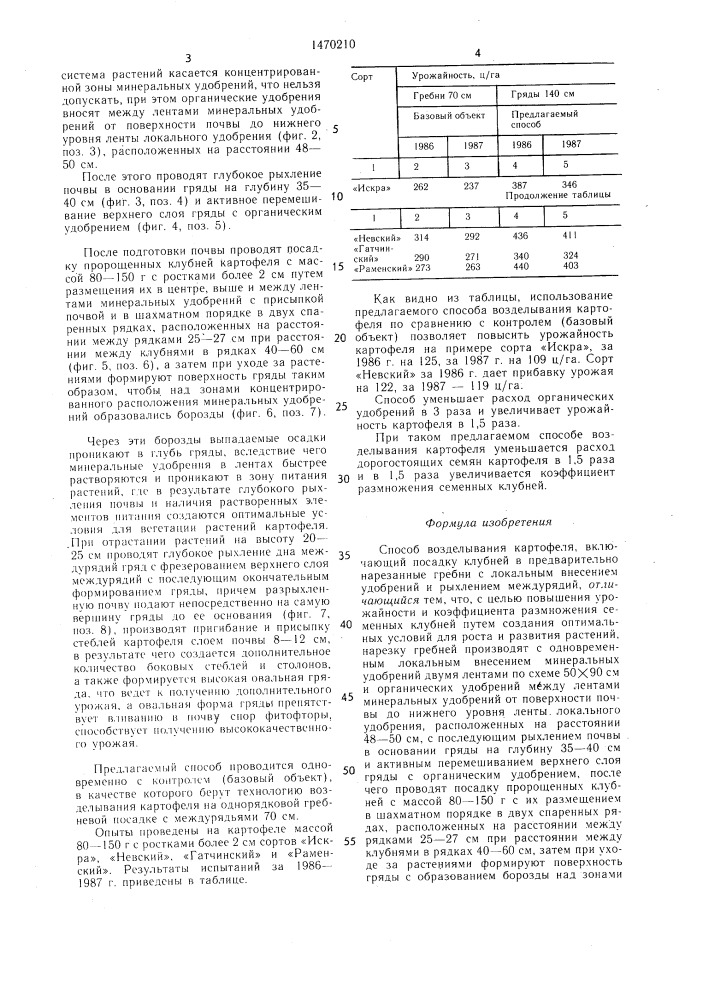 Способ возделывания картофеля (патент 1470210)