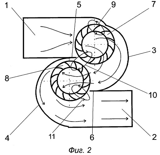 Прямоточный диаметральный вентилятор (патент 2291322)