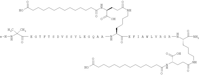 Дважды ацилированные производные glp-1 (патент 2559540)