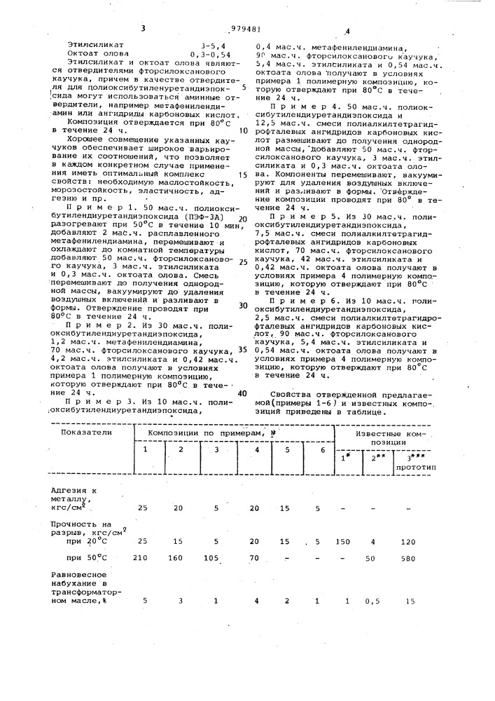 Герметизирующая композиция (патент 979481)