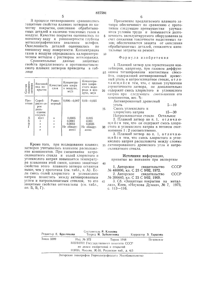 Плавкий затвор (патент 827591)