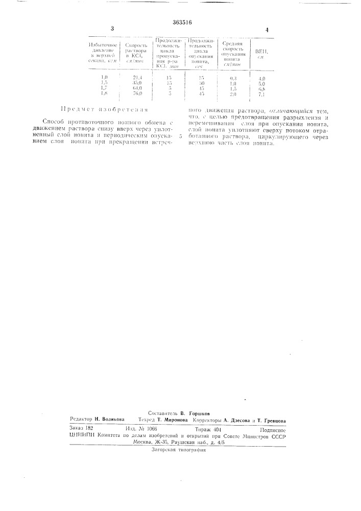 Способ противоточного ионного обмена (патент 363516)
