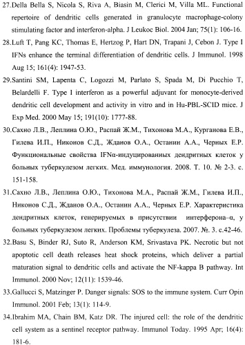 Способ получения стимулированных дендритных клеток для индукции иммунного ответа против туберкулеза человека (патент 2401664)