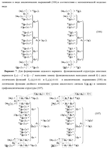 Функциональные структуры параллельно-последовательных сквозных переносов fj+1(  )+ и fj(  )+ в условно &quot;i&quot; &quot;зоне формирования&quot; для корректировки результирующей предварительной суммы первого уровня аргументов частичных произведений параллельно-последовательного умножителя f ( ) позиционного формата множимого [mj]f(2n) и множителя [ni]f(2n) (варианты) (патент 2431886)