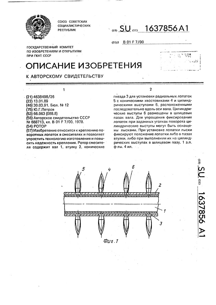 Ротор (патент 1637856)