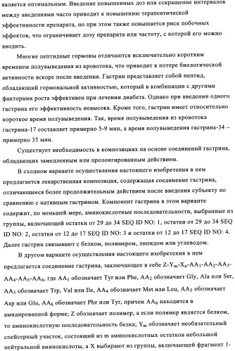 Композиции и лекарственные формы на основе гастрина, методы применения и получения (патент 2350351)