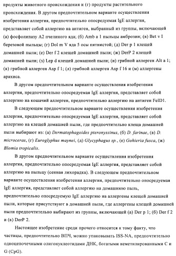 Упакованные иммуностимулирующей нуклеиновой кислотой частицы, предназначенные для лечения гиперчувствительности (патент 2451523)