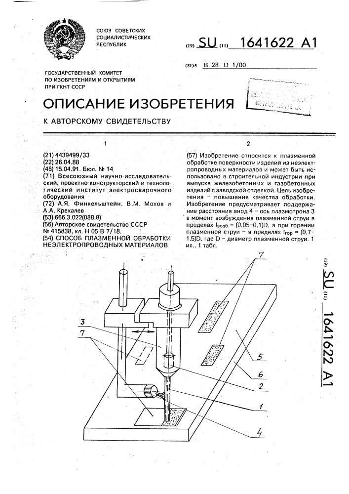 Способ плазменной обработки неэлектропроводных материалов (патент 1641622)