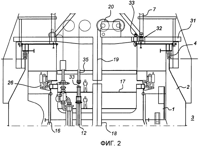 Система швартовки с отделенными якорными оттяжками и/или системой водоотделяющих колонн (патент 2519456)
