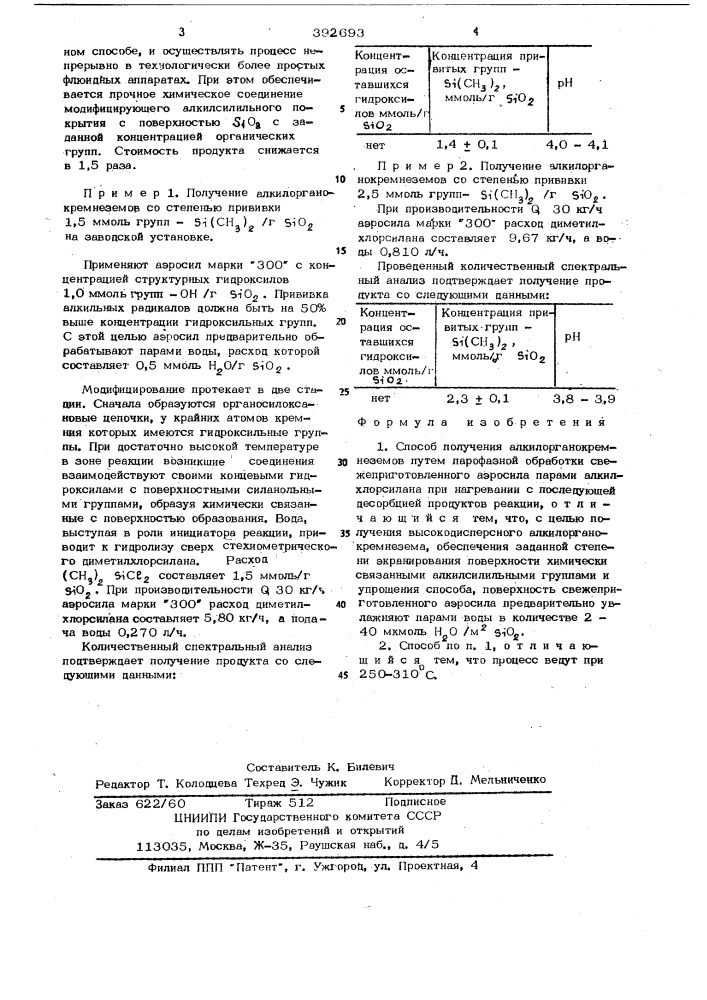 Способ получения высокодисперсных алкилорганокремнеземов (патент 392693)