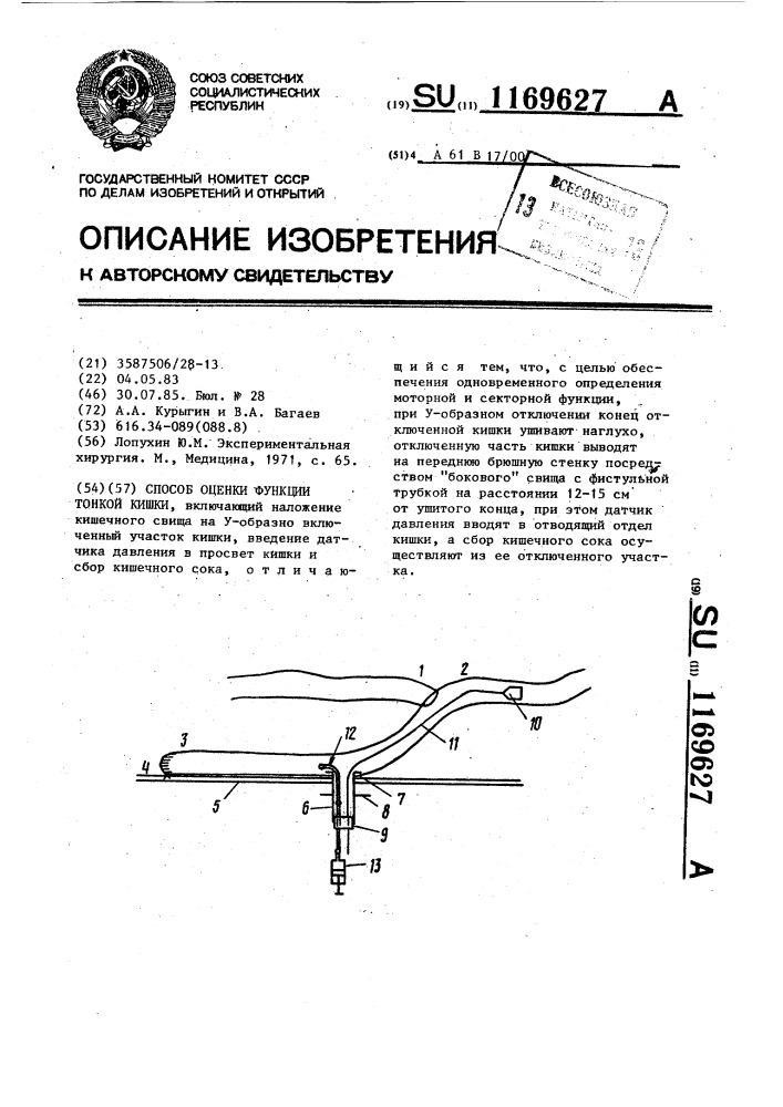 Способ оценки функции тонкой кишки (патент 1169627)