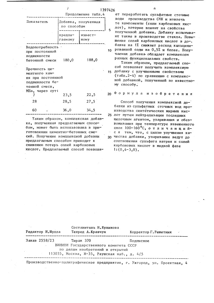 Способ получения комплексной добавки (патент 1397426)