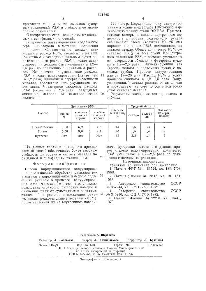 Способ циркуляционного вакуумирования (патент 621745)