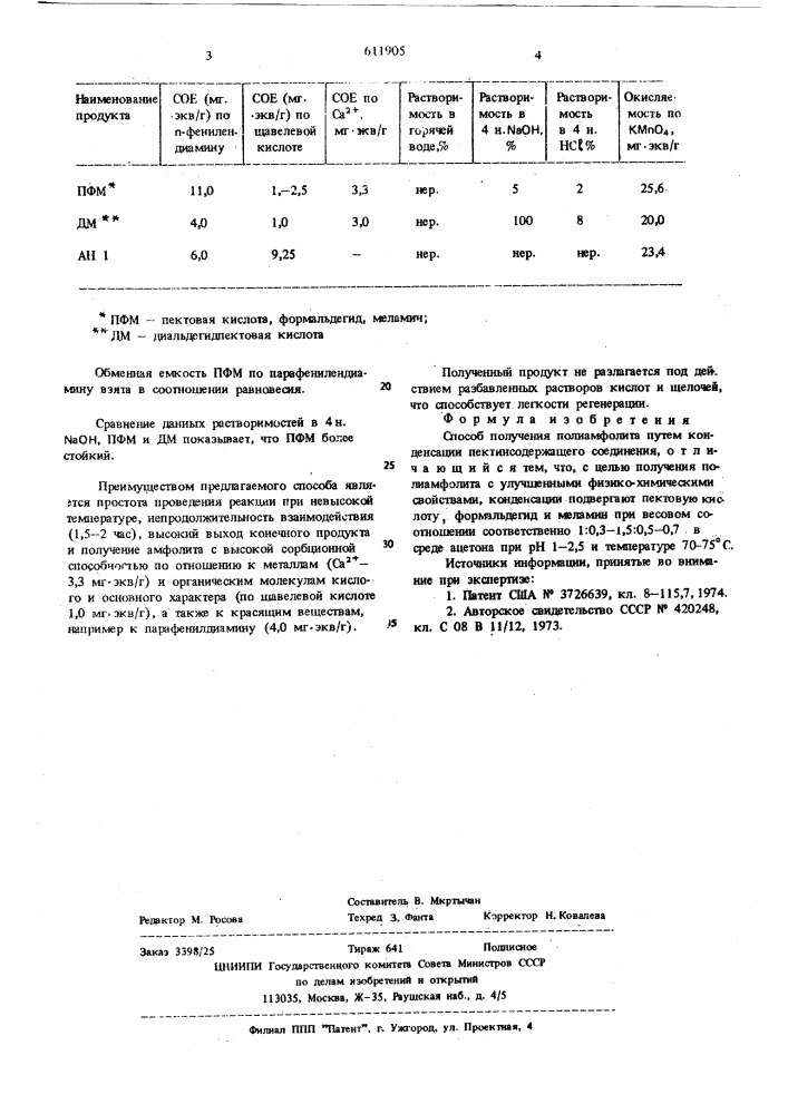 Способ получения полиамфолита (патент 611905)