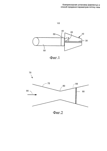 Компрессорная установка (варианты) и способ придания параметров потоку газа (патент 2584395)
