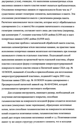 Пластина, содержащая кубические уголковые элементы, и световозвращающее покрытие (патент 2349941)
