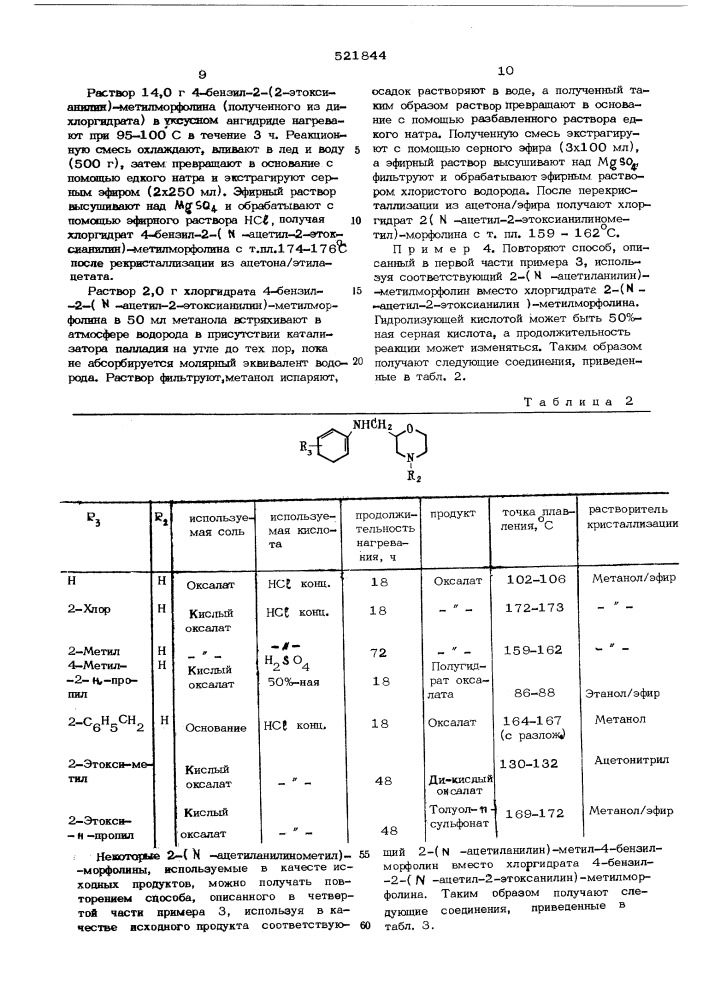 Способ получения производных морфолина (патент 521844)