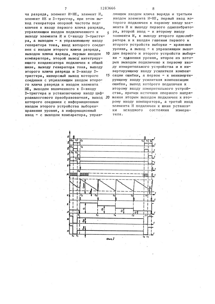 Аналоговый измеритель скорости (патент 1283666)