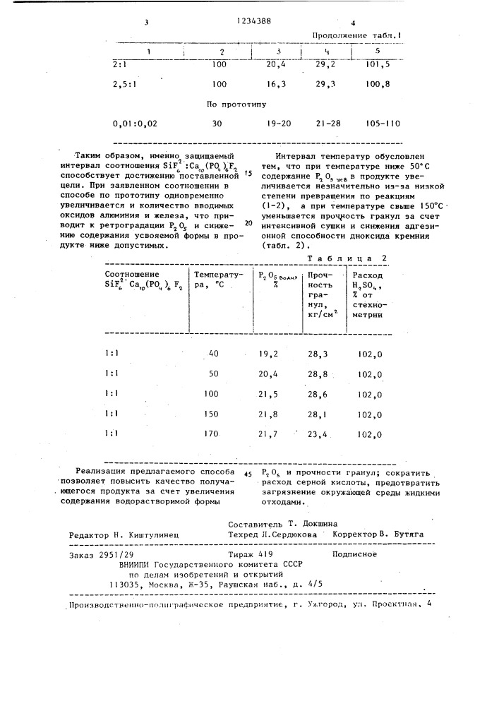 Способ получения гранулированного суперфосфата (патент 1234388)