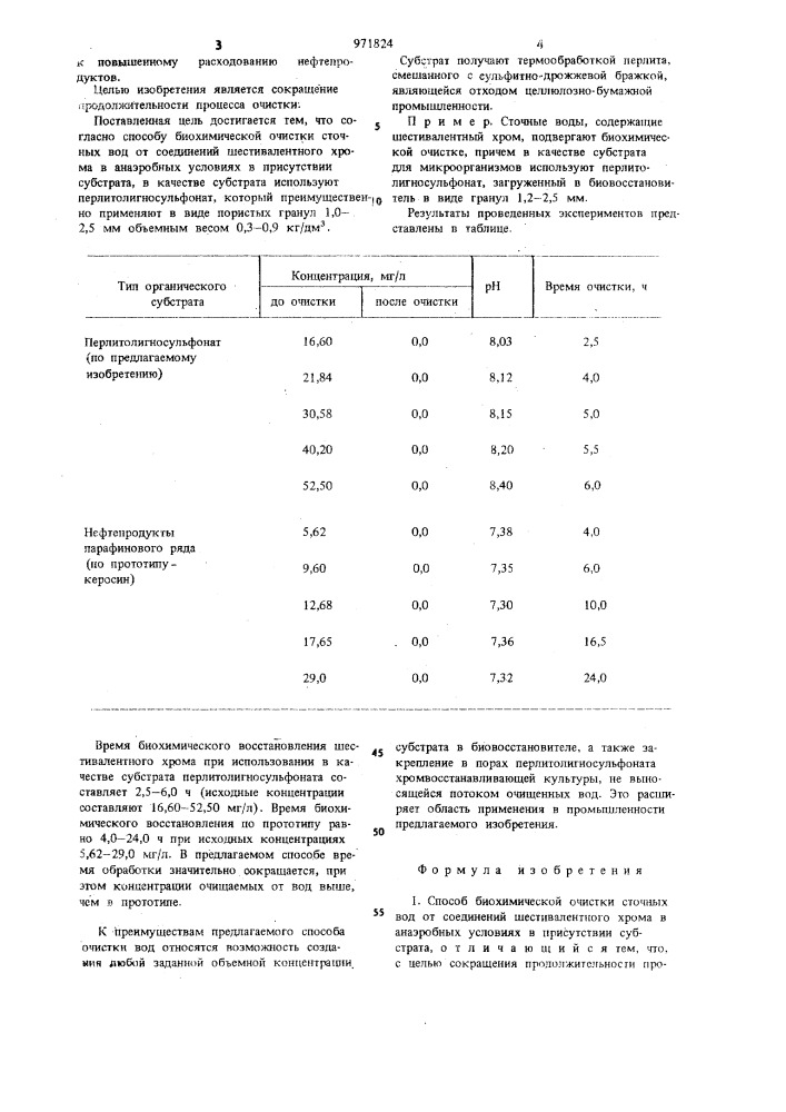 Способ биохимической очистки сточных вод от соединений шестивалентного хрома (патент 971824)