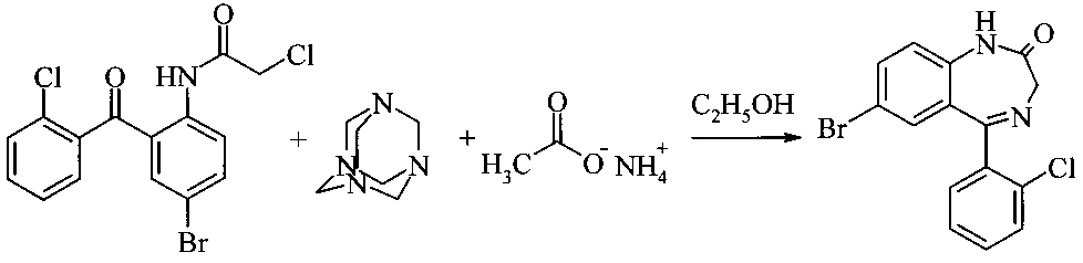 Способ получения 7-бром-5-(2-хлорфенил)-1,3-дигидро-2н-1,4-бензодиазепин-2-она (патент 2599988)