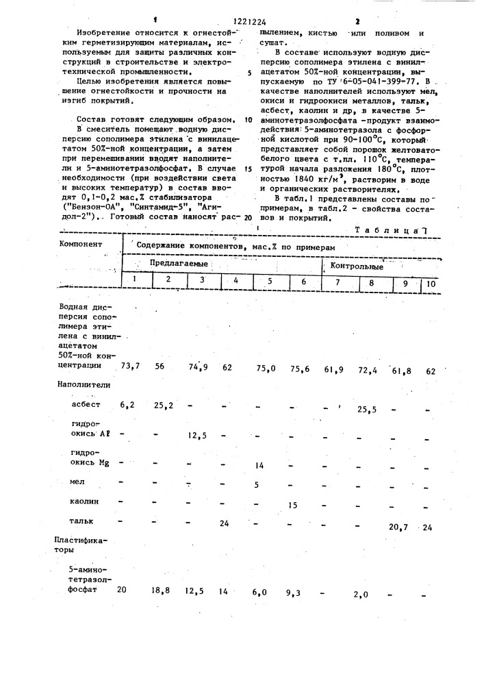 Состав для герметизирующих покрытий (патент 1221224)